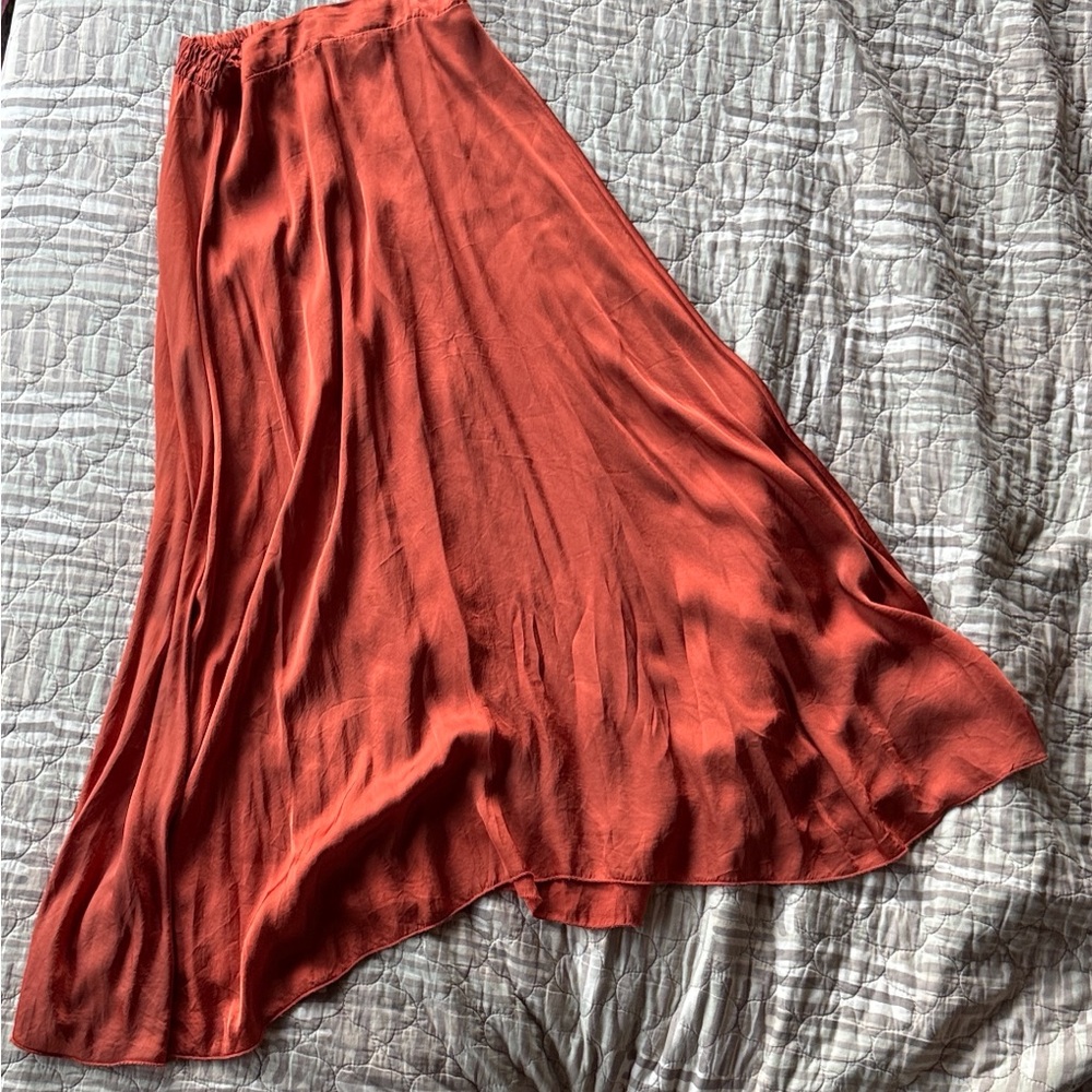 Elegant Rust Maxi Skirt